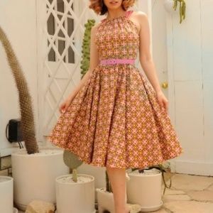 PUG Pinup Couture Harley “Gold Room” Dress, size L